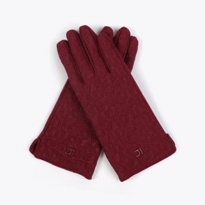 LOLA CASADEMUNT LF2507039 Guante logo bordado BURDEOS
