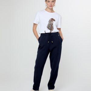 LOLA CASADEMUNT LF2514020 Pantalón jogger detalle cinturilla AZUL