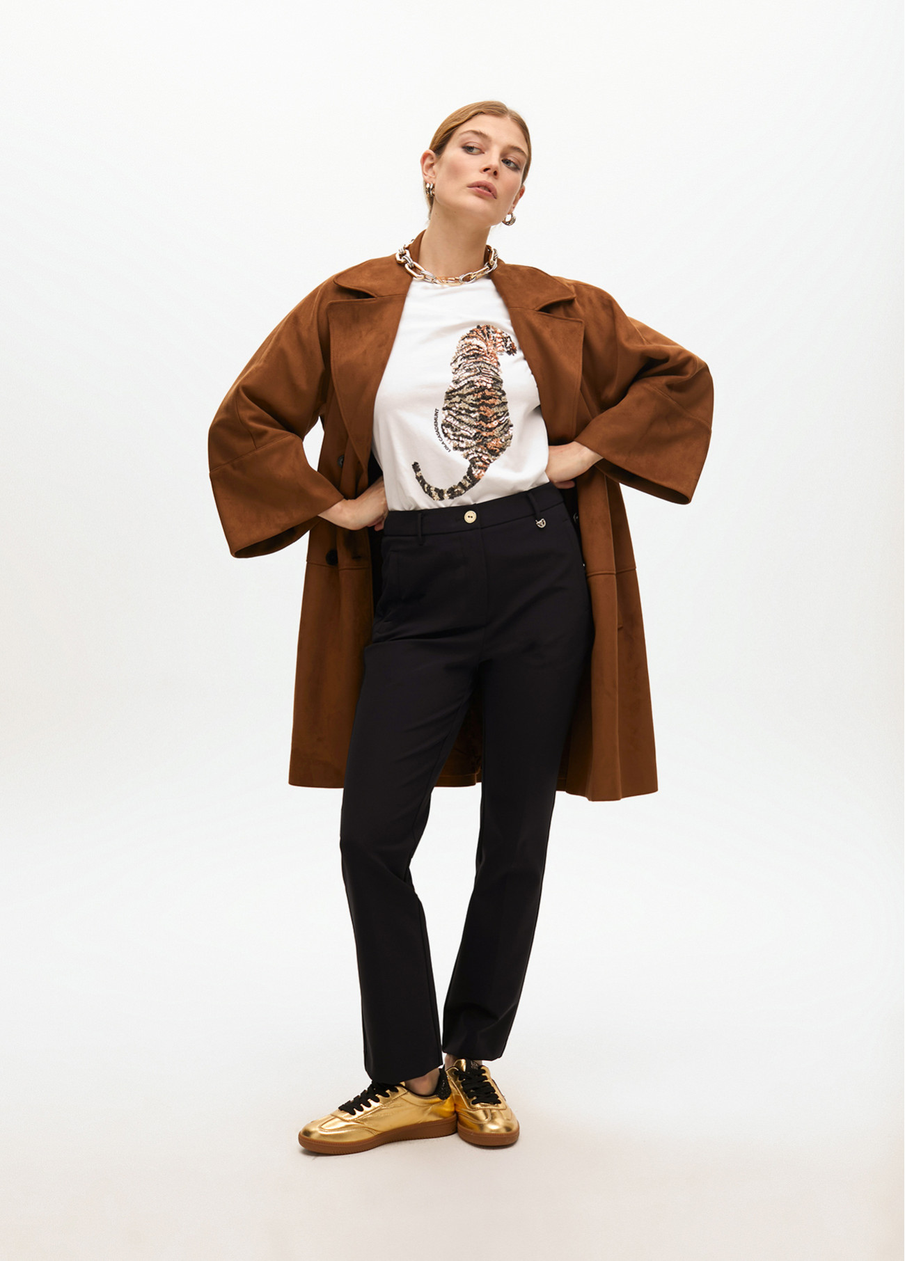 LOLA CASADEMUNT LF2514027 Pantalón básico tejido técnico NAVY