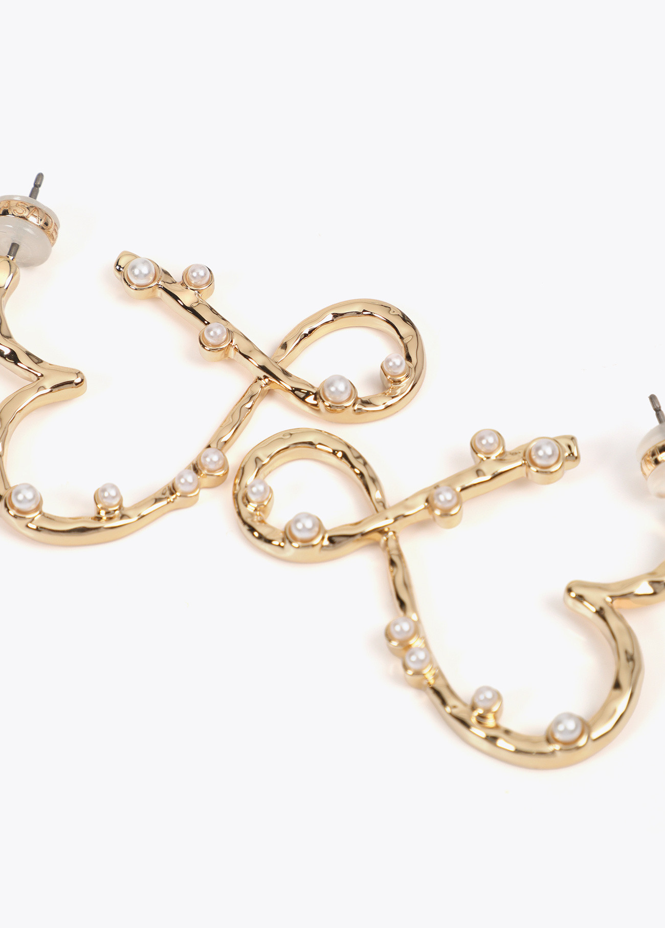 LOLA CASADEMUNT LF2503068 Pendientes corazon infinito con perlitas DORADO - Imagen 2