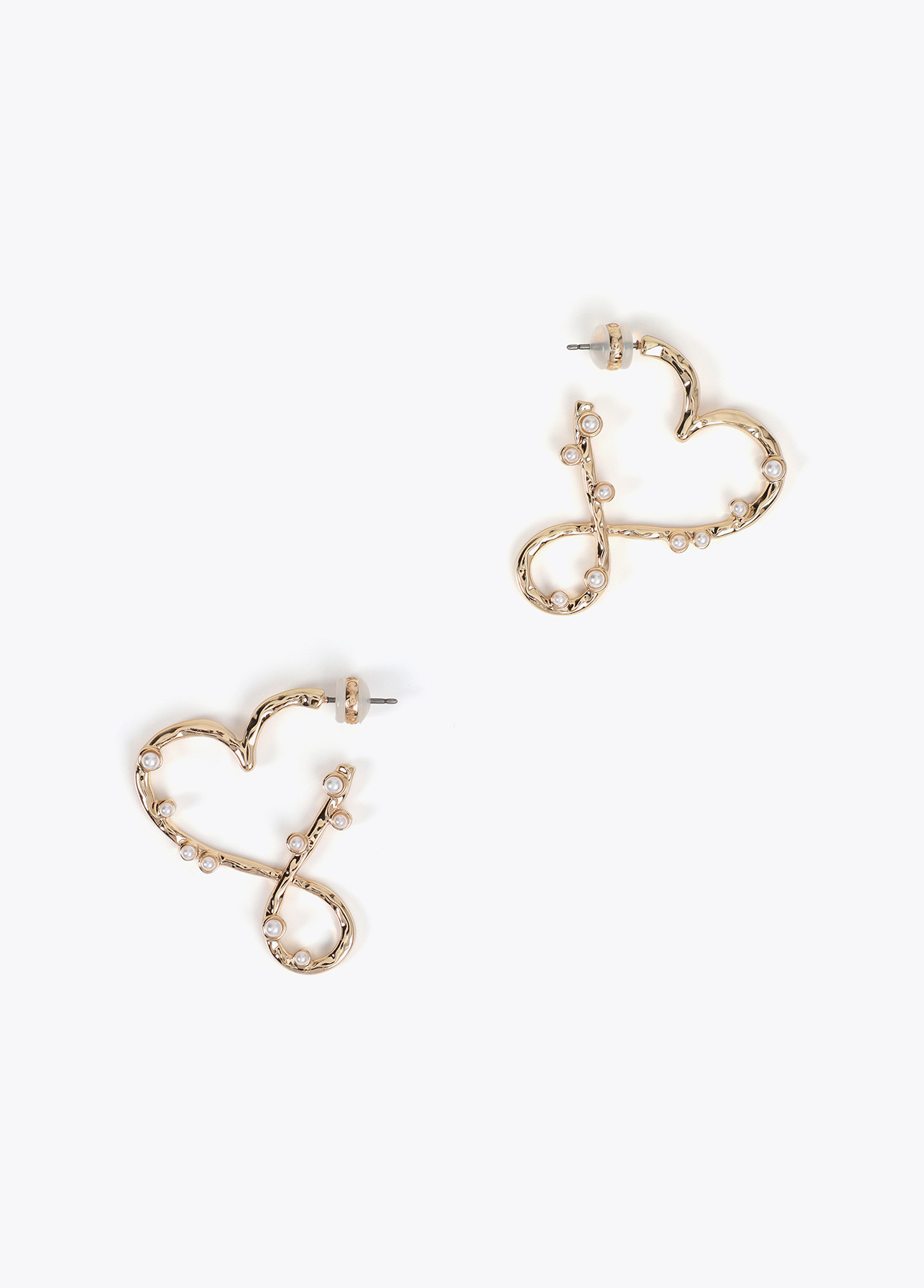 LOLA CASADEMUNT LF2503068 Pendientes corazon infinito con perlitas DORADO