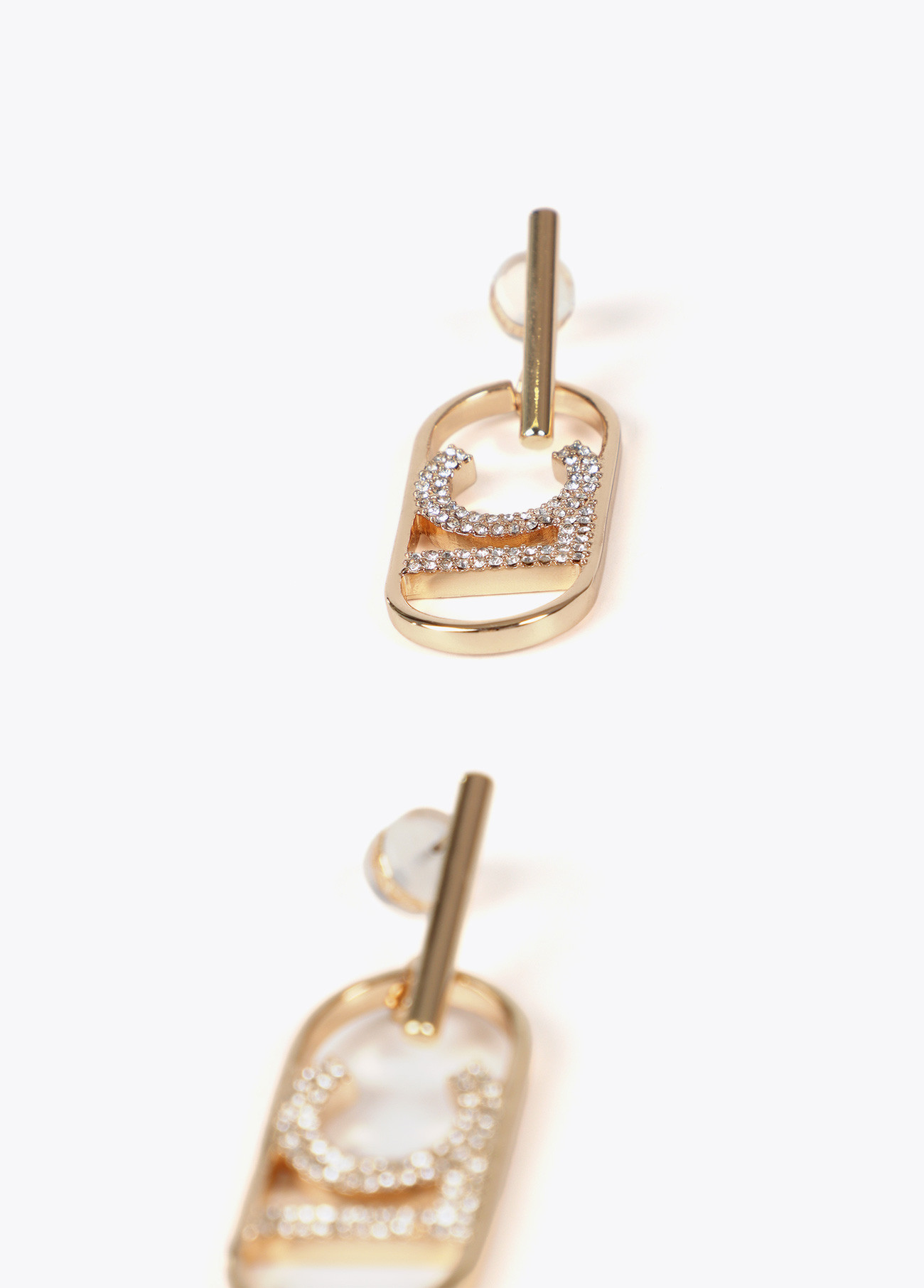 LOLA CASADEMUNT LF2503003 Pendientes LOGO ovalado joya DORADO - Imagen 4