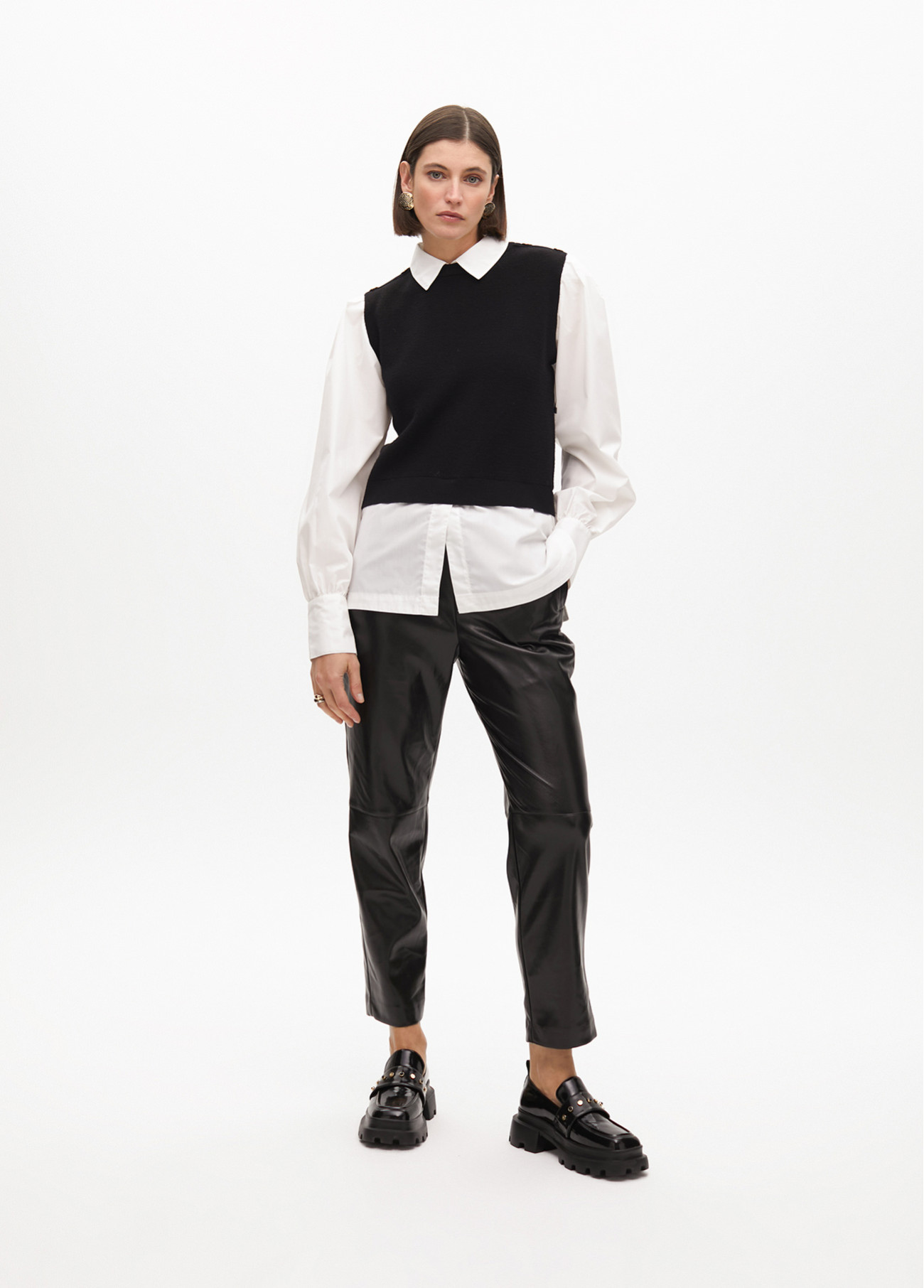 LOLA CASADEMUNT LF2511016 Jersey combinado manga popel NEGRO-BLANCO - Imagen 2