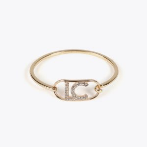 LOLA CASADEMUNT LF2503051 Pulsera fina rigida logo ovalado DORADO