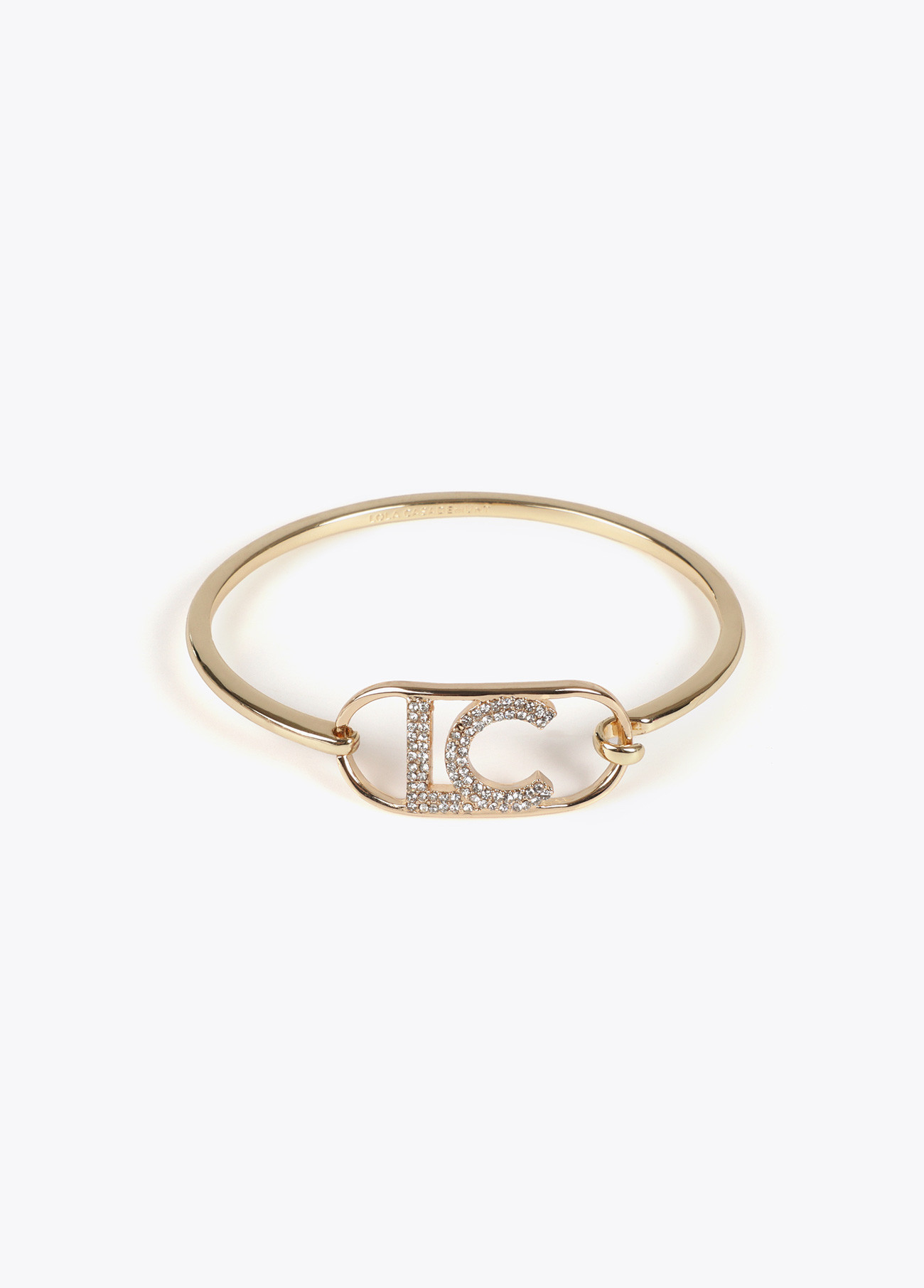 LOLA CASADEMUNT LF2503051 Pulsera fina rigida logo ovalado DORADO