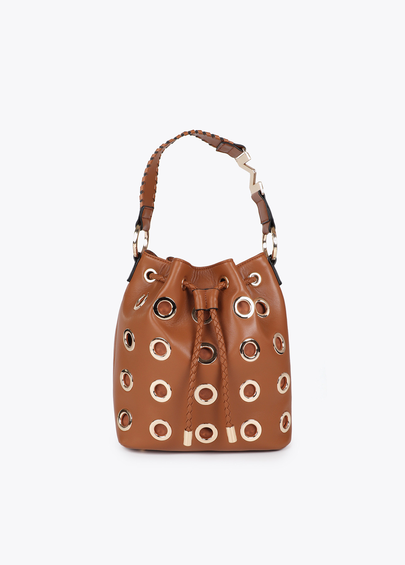 LOLA CASADEMUNT MF2504002 Bolso Judas con Ojales Metalizados Circulares - Imagen 2
