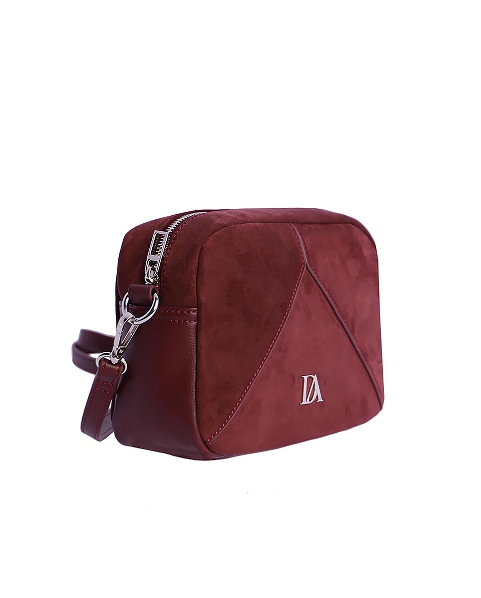 DON ALGODON 0RI7802055 Bandolera de mujer Norena con cremallera Burdeos - Imagen 2