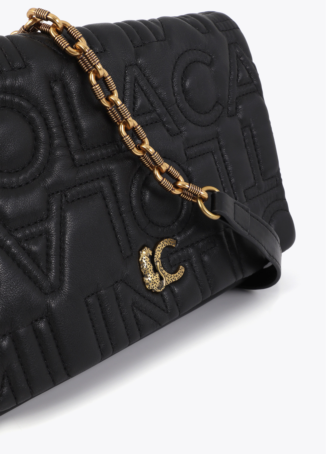 LOLA CASADEMUNT LS2604098 Bandolera con solapa pespunte logo NEGRO - Imagen 4