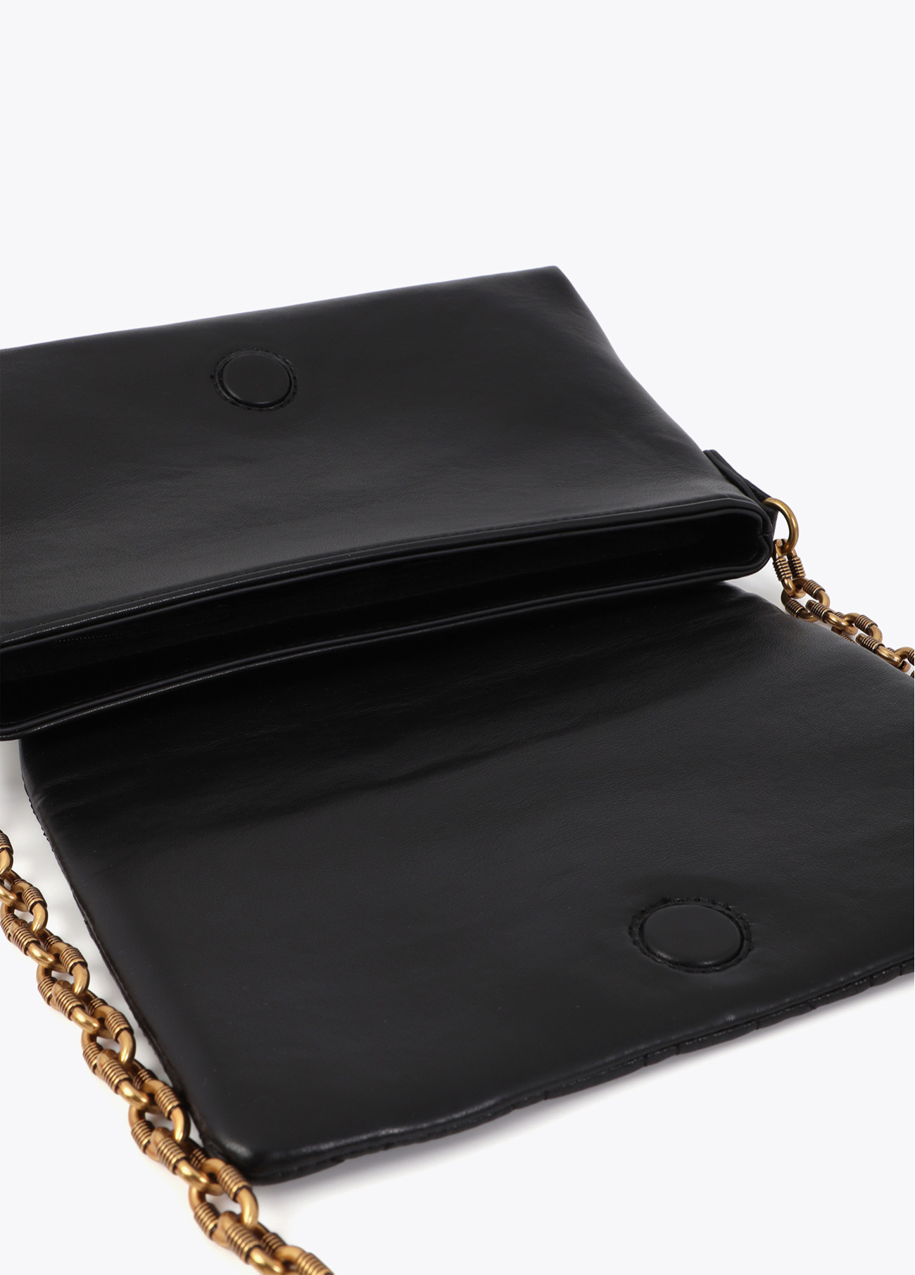 LOLA CASADEMUNT LS2604098 Bandolera con solapa pespunte logo NEGRO - Imagen 2