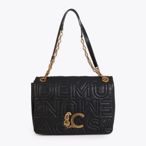 LOLA CASADEMUNT LS2604099 Bandolera pespunte logo NEGRO