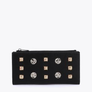 LOLA CASADEMUNT LS2612015 Cartera con tachas oro y plata NEGRO