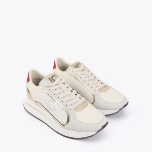 LOLA CASADEMUNT LS2605034 Deportiva con plataforma bicolor en tejidos combinados y detalles en piel DORADO