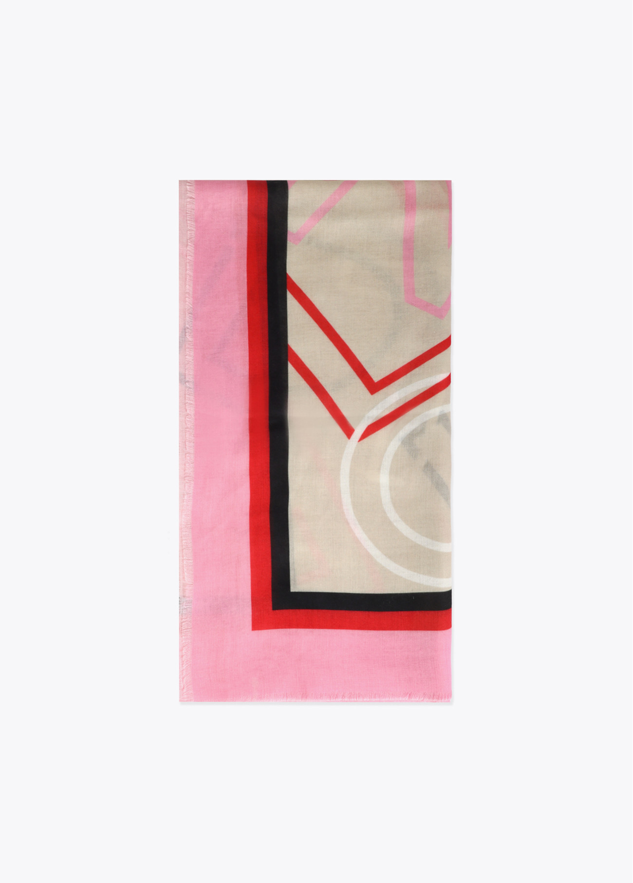 LOLA CASADEMUNT LS2607005 Fular estampado con letras logo CRUDO-MULTICOLOR - Imagen 3