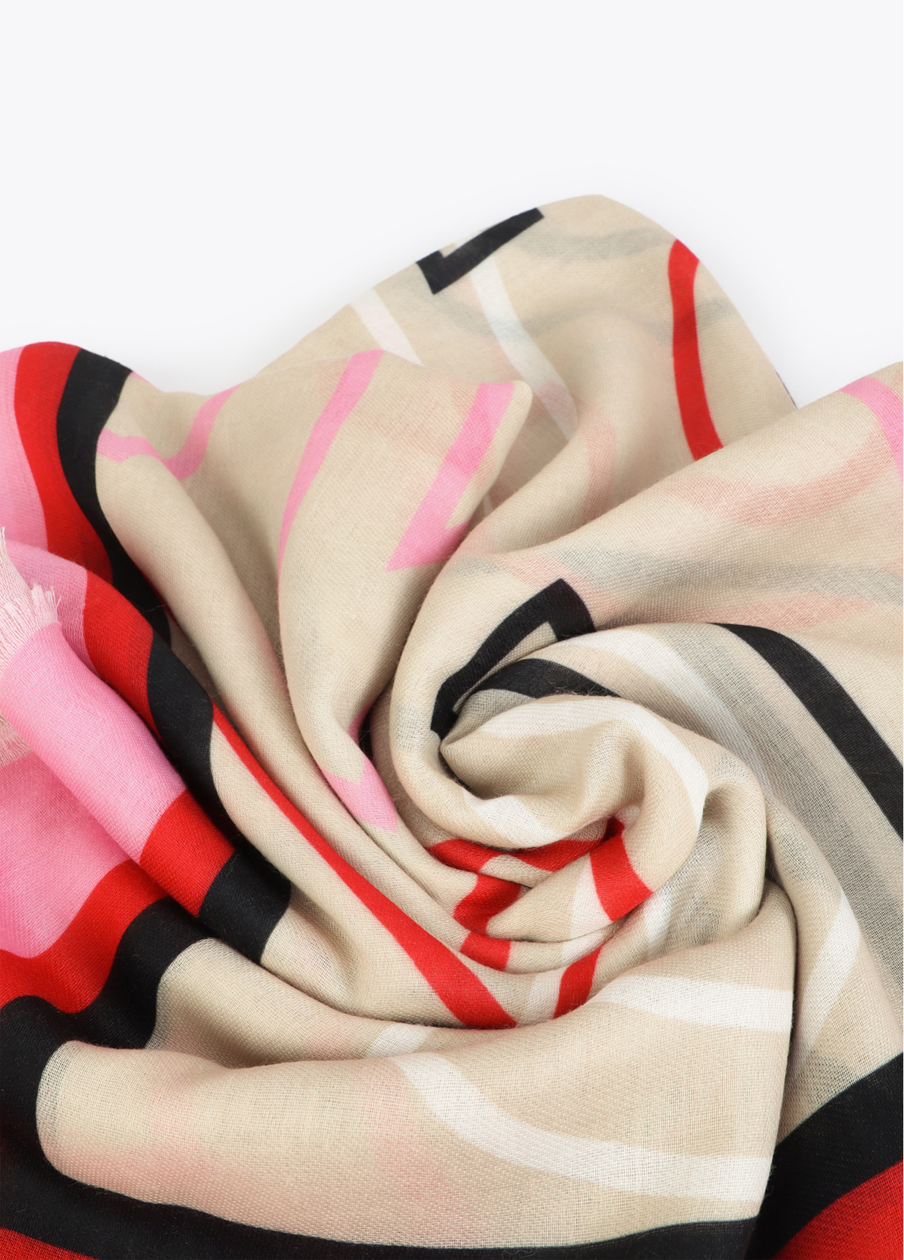 LOLA CASADEMUNT LS2607005 Fular estampado con letras logo CRUDO-MULTICOLOR - Imagen 4