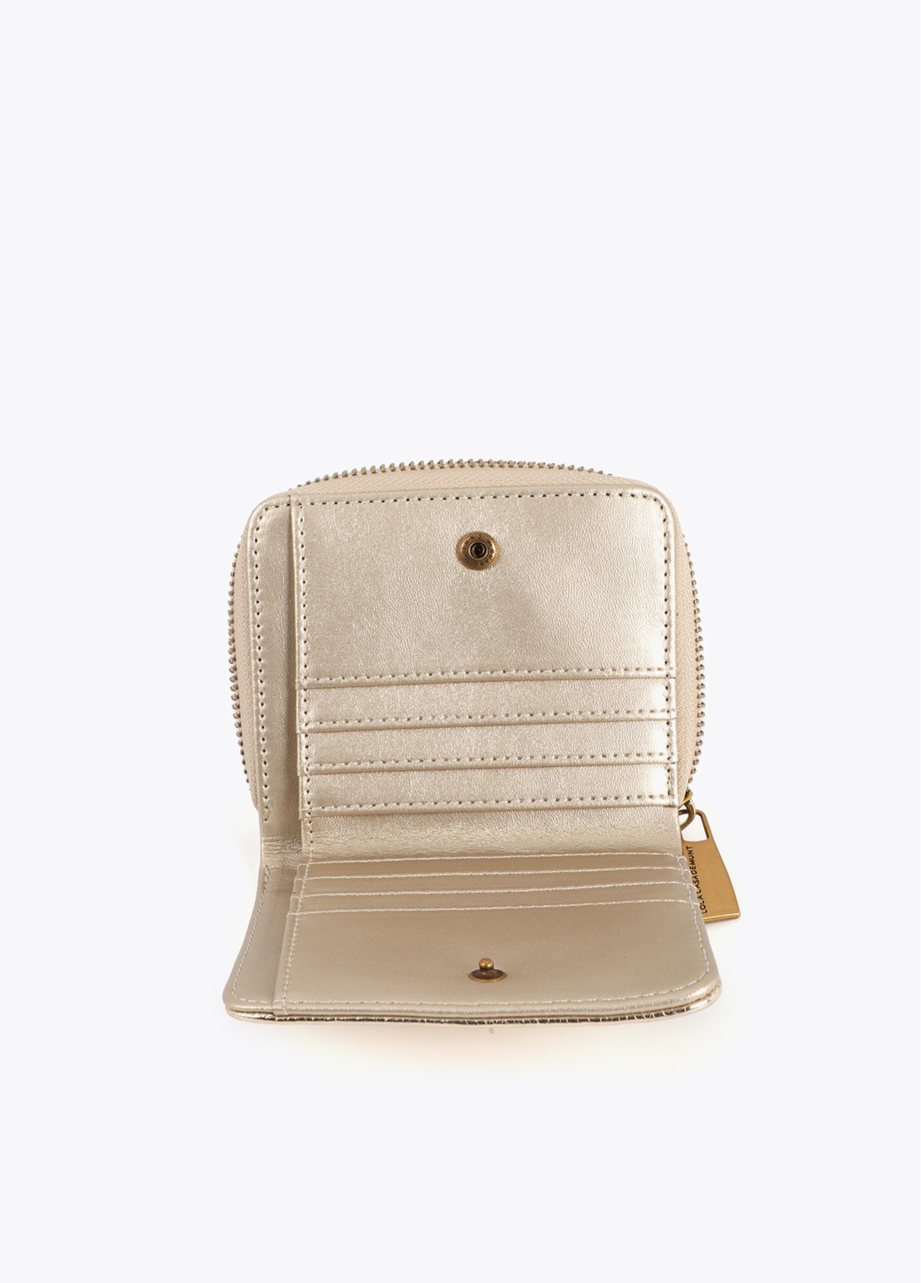LOLA CASADEMUNT LS2612012 Monedero metaliozado DORADO - Imagen 2