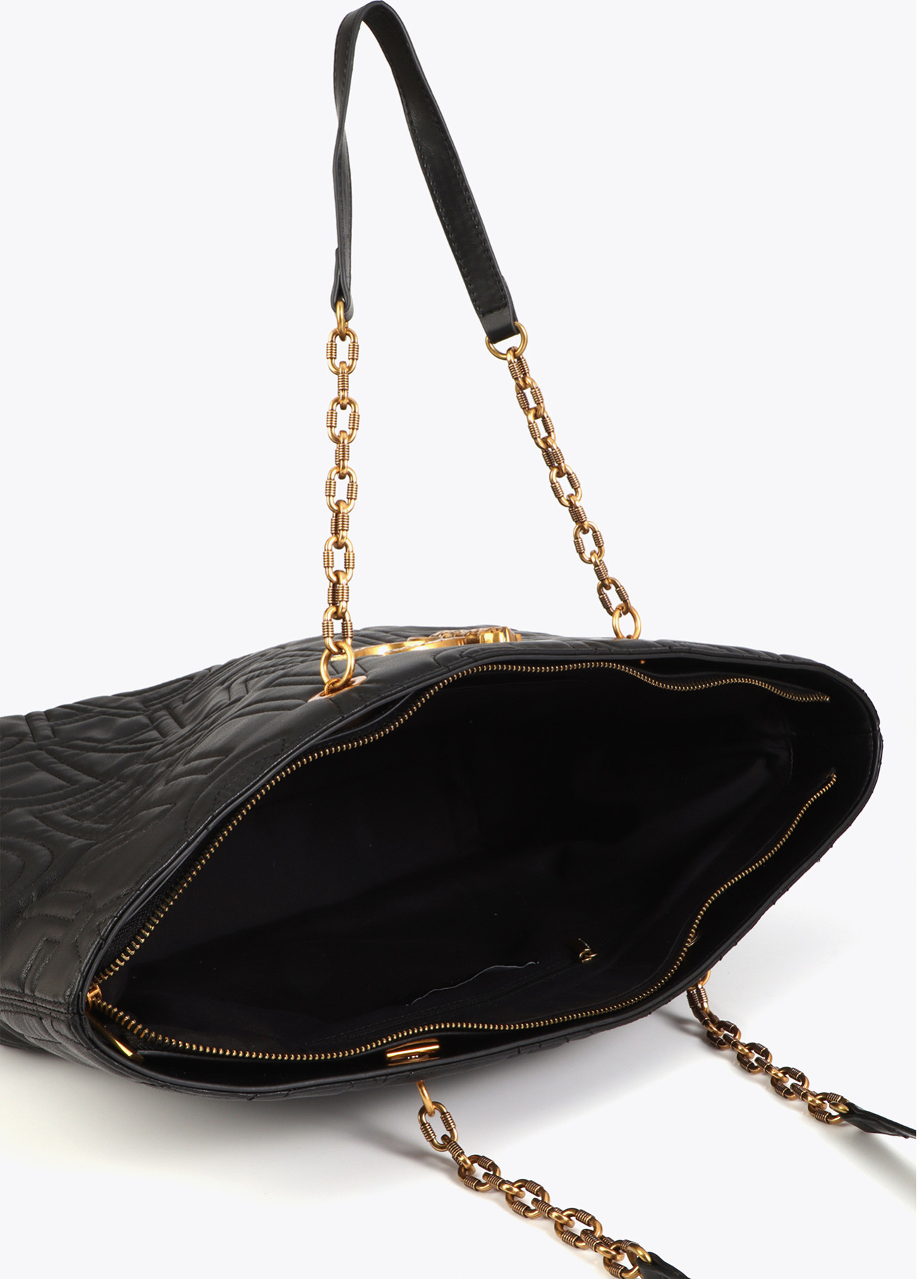 LOLA CASADEMUNT LS2604101 Shopper pespunte logo NEGRO - Imagen 2