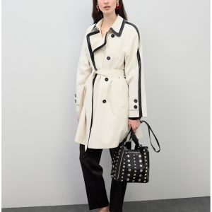 LS2601003 Trench manga ranglan contraste efecto piel