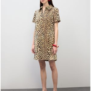 LOLA CASADEMUNT LS2616134 Vestido camisero corto animal print