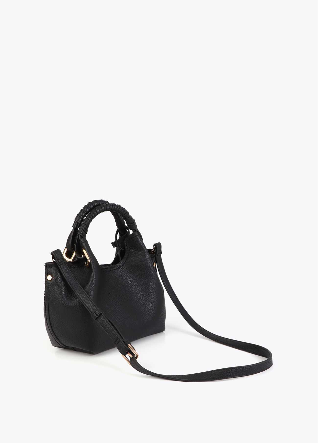 LOLA CASADEMUNT LS2604022 Bandolera pequeña asa trenzada detalles metálicos NEGRO - Imagen 5