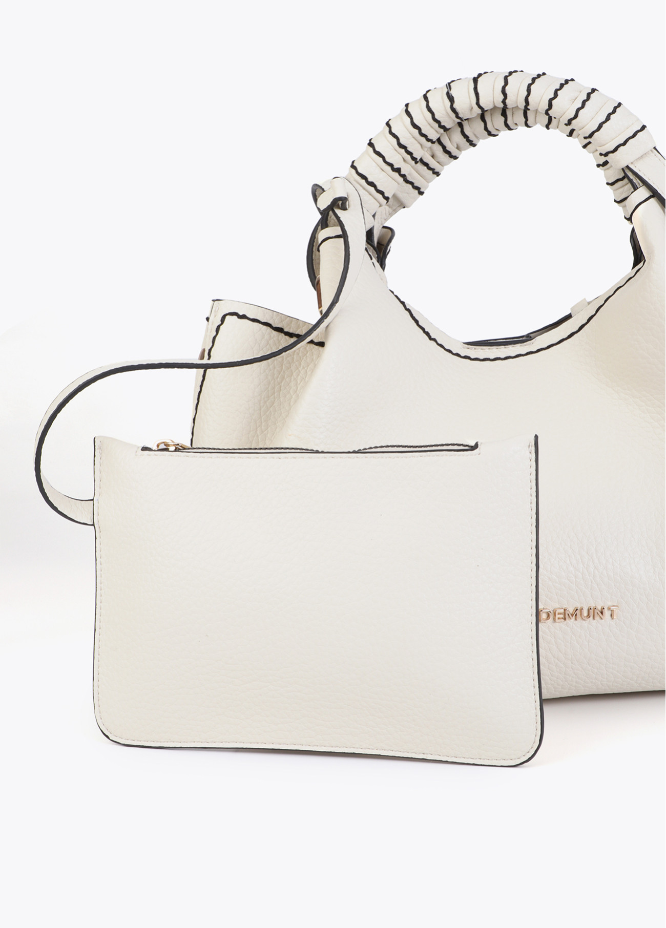 LOLA CASADEMUNT LS2604022 Bandolera pequeña asa trenzada detalles metálicos CRUDO - Imagen 2