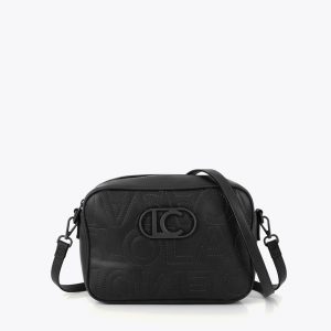 LOLA CASADEMUNT LS2604031 Bandolera pespuntes monograma NEGRO