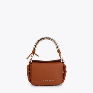LOLA CASADEMUNT LS2604020 Mini Bandolera asa metálica troquel CAMEL
