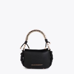 LOLA CASADEMUNT LS2604020 Mini Bandolera asa metálica troquel NEGRO