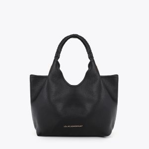 LOLA CASADEMUNT LS2604021 Shopper asa trenzada detalles metálicos NEGRO