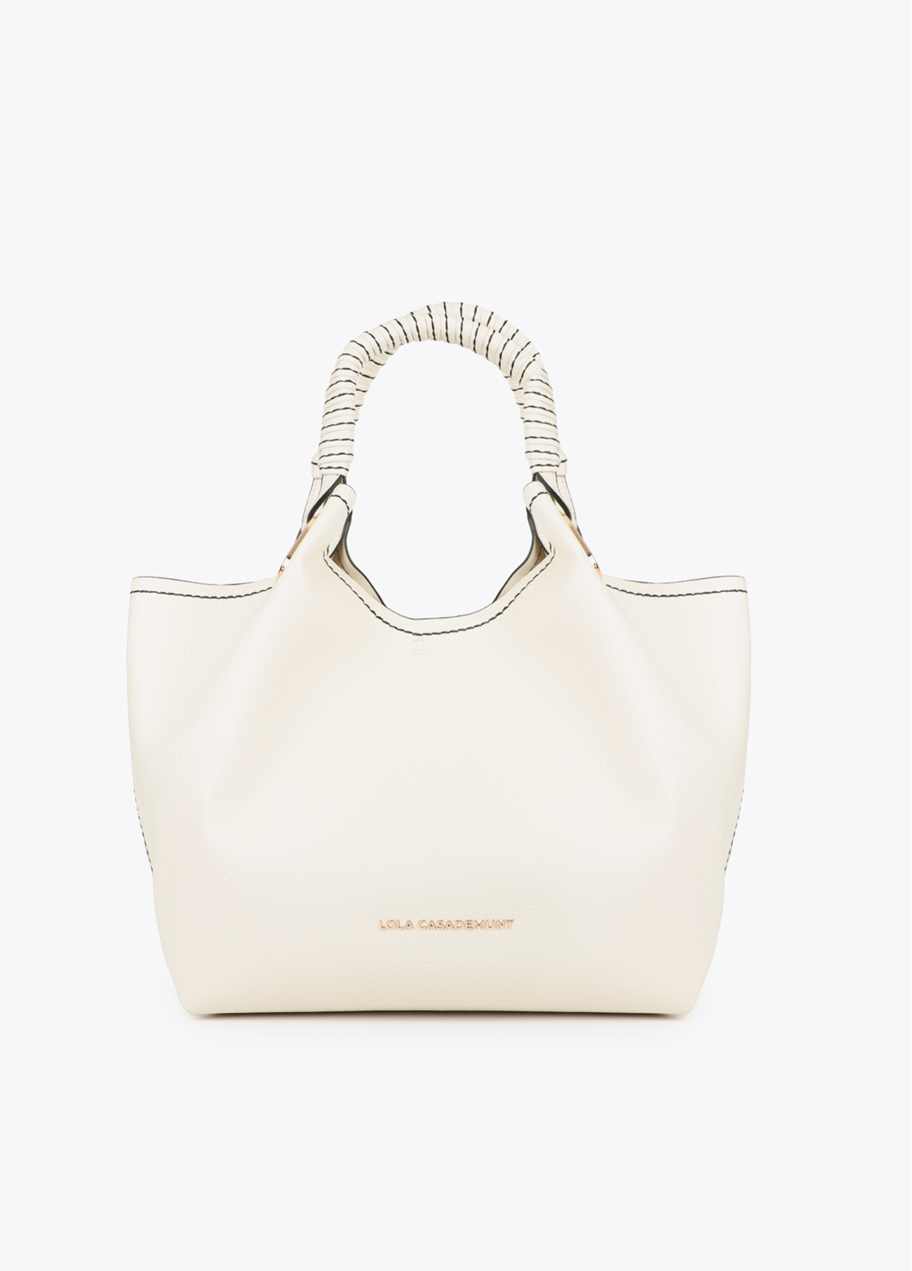LOLA CASADEMUNT LS2604021 Shopper asa trenzada detalles metálicos CRUDO