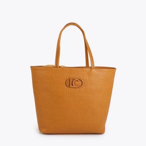 LOLA CASADEMUNT LS2604030 Shopper desestructurado pespuntes monograma MOSTAZA