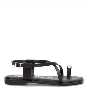 ETIKA Sandalia Plana 10099 Negro