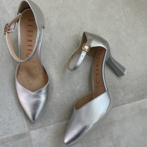 Desiree SAGA17 Zapato puntera+talon tacon 7,5 cm STAR PLATA