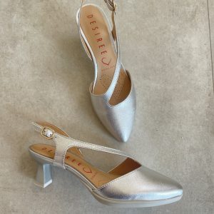 Desiree MAIA29 Zapato destalonado correa cruzada tacon 4,5 STAR PLATA