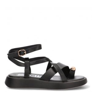 ETIKA SANDALIA APLIQUE DORADO NEGRO GROTTAZZURRA 10143 NEGRO