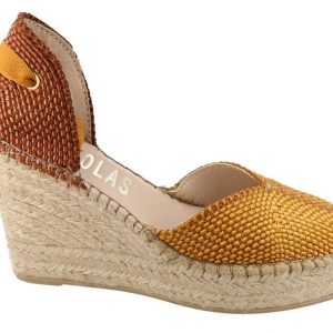 Fabiolas D260227 Sandalia con cuña Talonera Mostaza