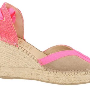 Fabiolas D270800 Sandalia con cuña Vitelo Fucsia