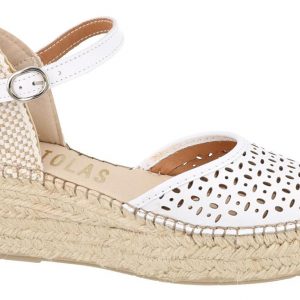 Fabiolas D315941 Sandalia con cuña Kunen Blanco