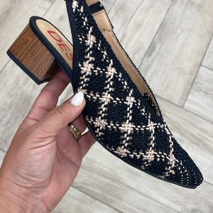 Desiree PRAGA7 Destalonado trenzado con tacon 4 cm COMBINADO NEGRO