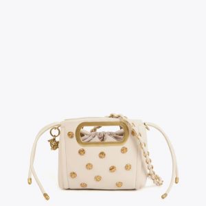 LOLA CASADEMUNT MS2604014 Bandolera tachas con textura CRUDO