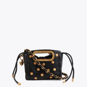 LOLA CASADEMUNT MS2604014 Bandolera tachas con textura NEGRO