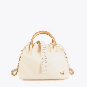 LOLA CASADEMUNT MS2604018 Bolsito efecto piel asa redonda metal CRUDO