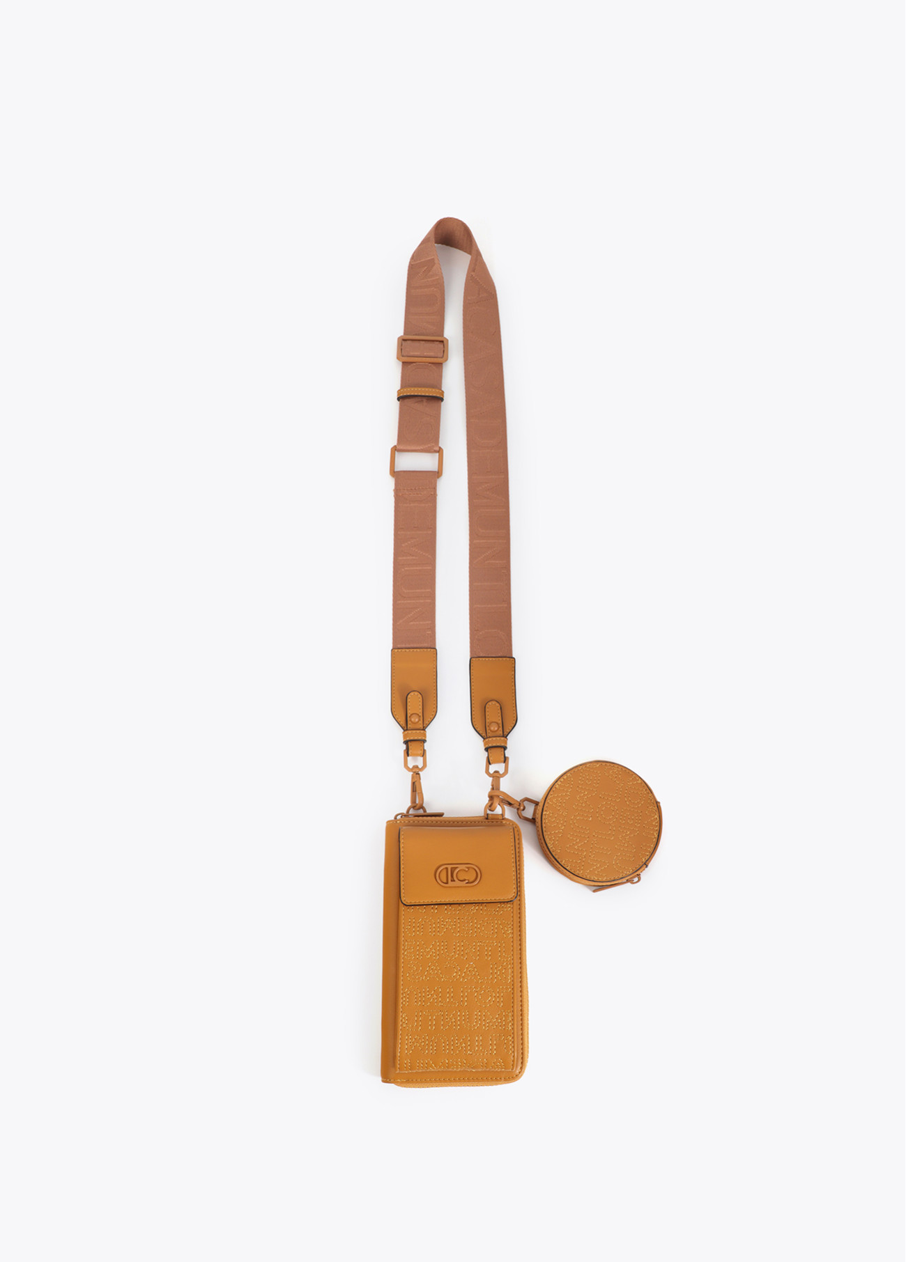 LOLA CASADEMUNT LS2612003 Bolsito para el movil pespuntes logo MOSTAZA