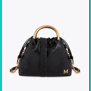 LOLA CASADEMUNT MS2604018 Bolsito efecto piel asa redonda metal NEGRO