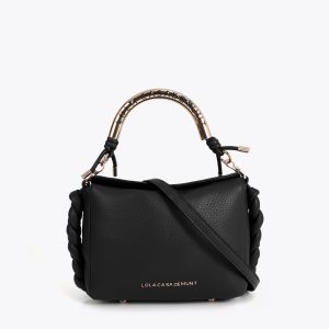 LOLA CASADEMUNT LS2604018 Bolso bandolera asa metálica troquelada NEGRO
