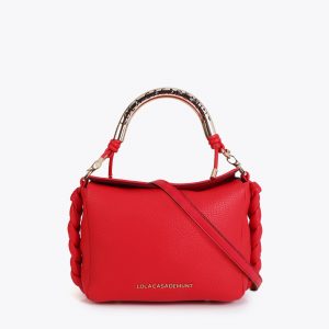 LOLA CASADEMUNT LS2604018 Bolso bandolera asa metálica troquelada ROJO