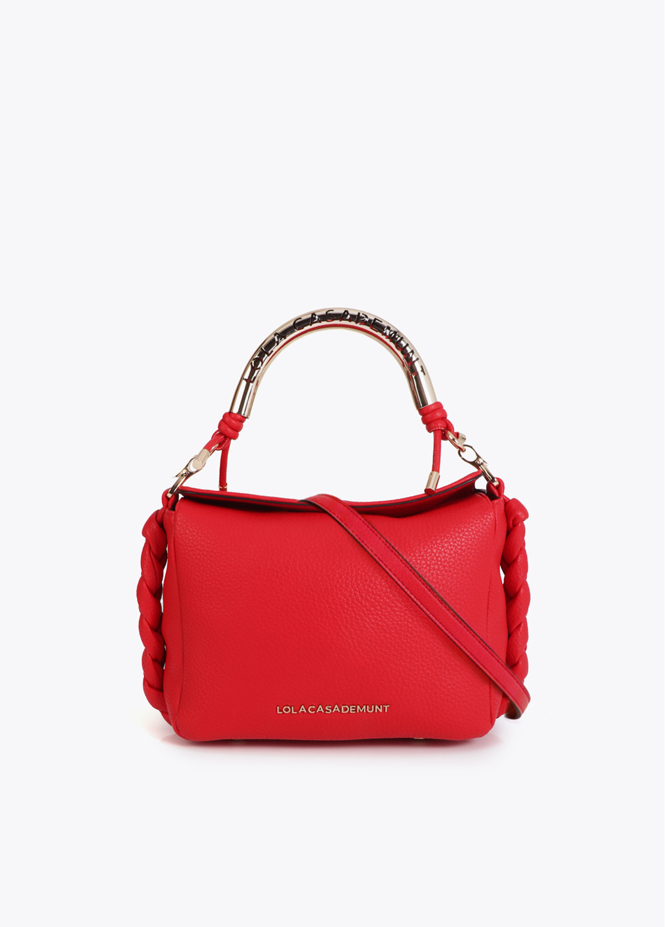 LOLA CASADEMUNT LS2604018 Bolso bandolera asa metálica troquelada ROJO