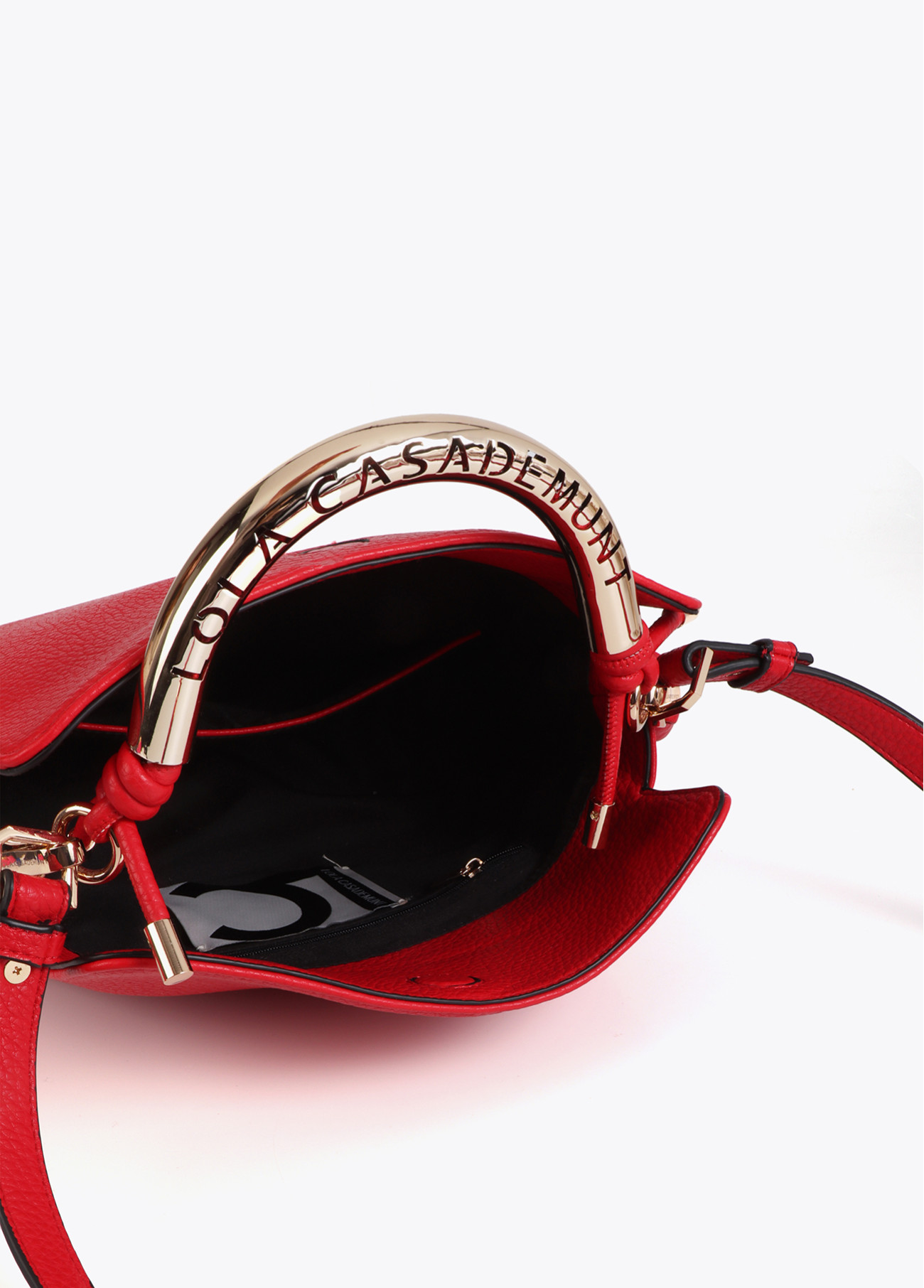 LOLA CASADEMUNT LS2604018 Bolso bandolera asa metálica troquelada ROJO - Imagen 3
