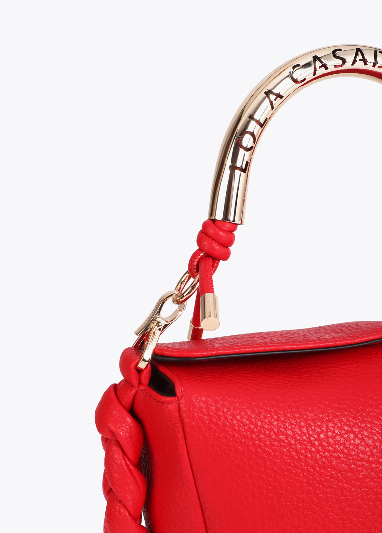 LOLA CASADEMUNT LS2604018 Bolso bandolera asa metálica troquelada ROJO - Imagen 4