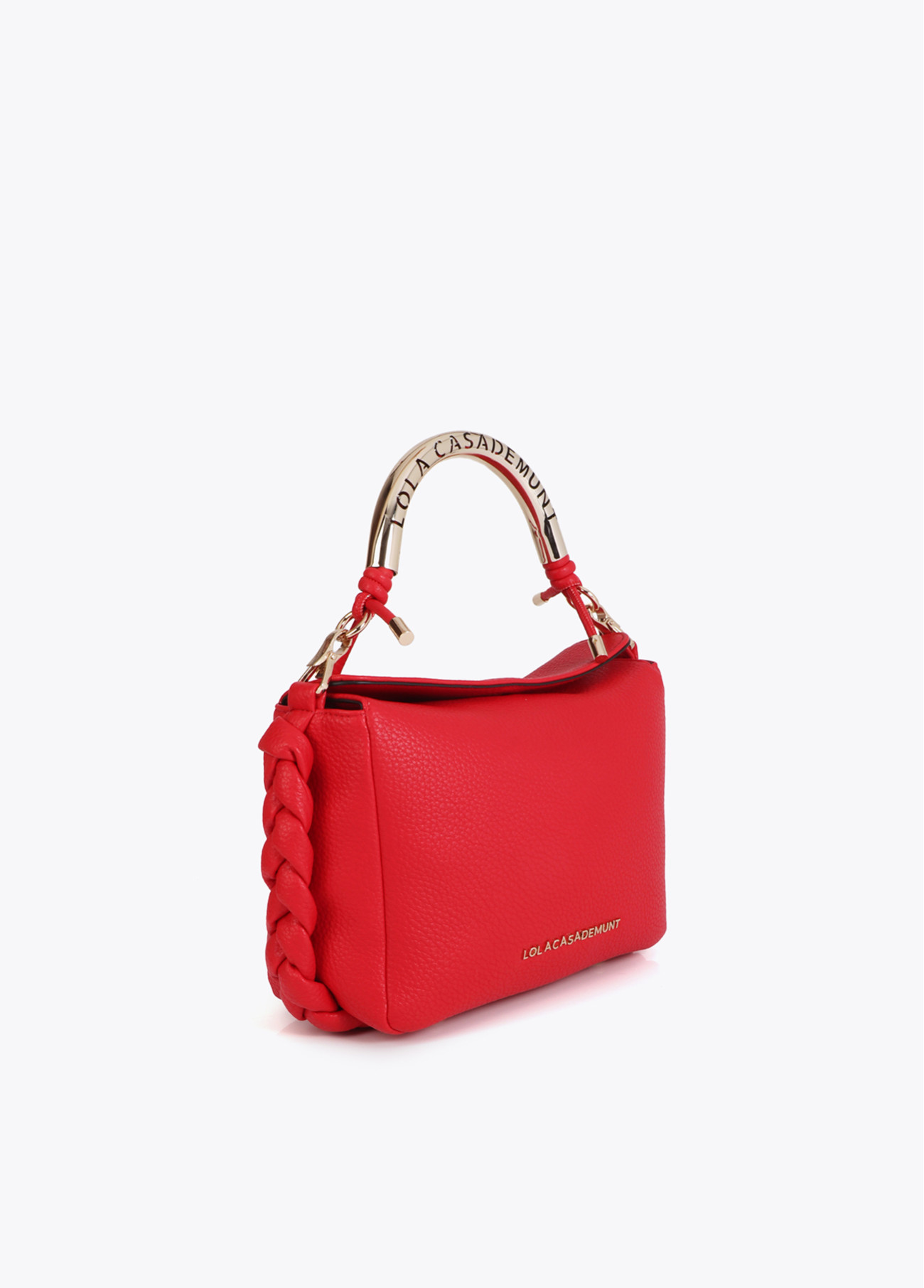 LOLA CASADEMUNT LS2604018 Bolso bandolera asa metálica troquelada ROJO - Imagen 5