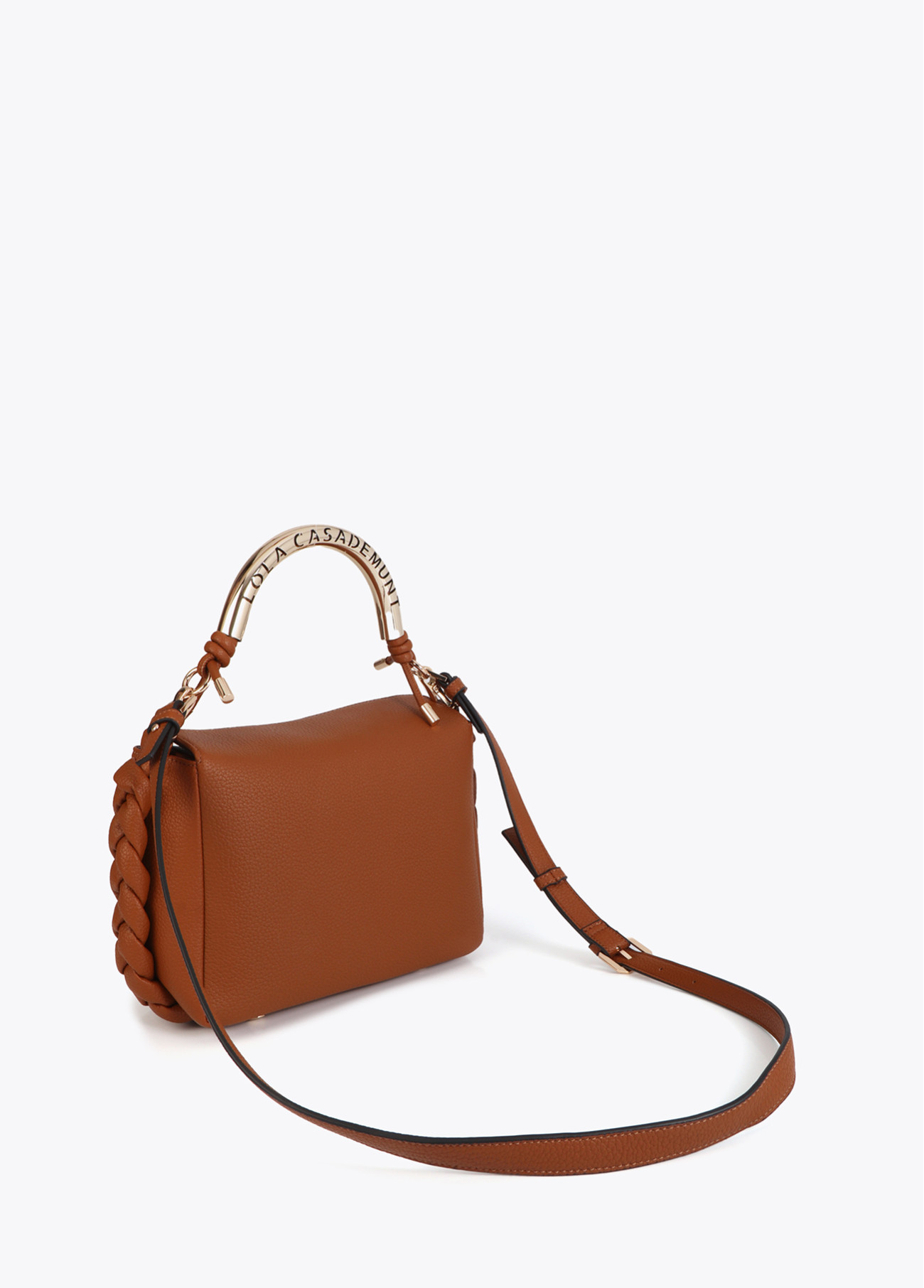 LOLA CASADEMUNT LS2604018 Bolso bandolera asa metálica troquelada CAMEL - Imagen 5